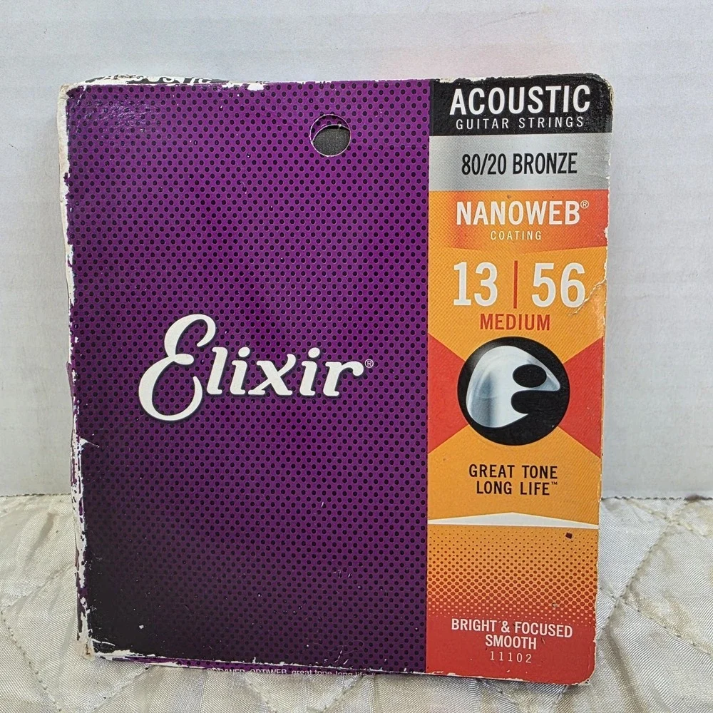 Elixir 80/20 Bronze‎ Acoustic Guitar Strings NANOWEB Medium .013-.056